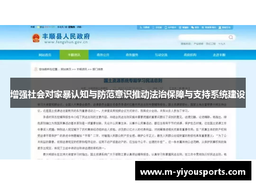 增强社会对家暴认知与防范意识推动法治保障与支持系统建设